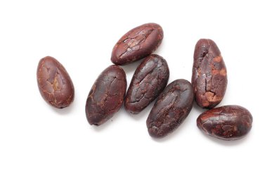 Kahverengi kavrulmuş kakao çekirdeğinden izole edilmiş. 