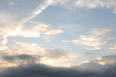Sky clouds at sunset background 