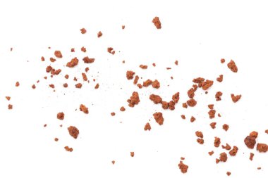 Beyaz arka planda izole kahve, iyi pişmiş kahve, kahve tozu.,