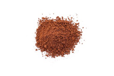 Beyaz arka planda izole kahve, iyi pişmiş kahve, kahve tozu.,