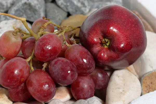 Collection of ripe fruits on close up picture