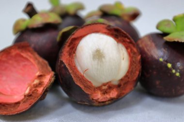 Sulu çekirdekli mor mangosteen meyvesi. Kanser önleme meyveleri