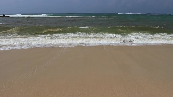 Beautiful Waves Sand Beach Background — Stock Video