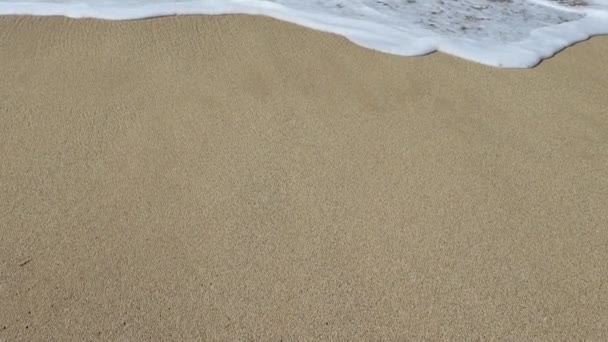 Όμορφη Παραλία Άμμο Μια Ηλιόλουστη Μέρα Ωκεανό Ακτή Βίντεο Αργής — Αρχείο Βίντεο