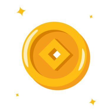 Altın sikke ikonu. Web tasarımı için altın sikke simgesinin düz çizimi