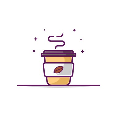 Kahve kupası çizgi film vektör illüstrasyonu