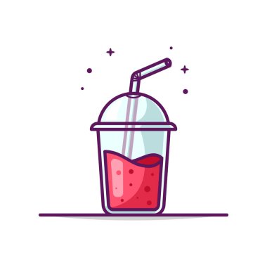 Smoothie Juice Çizgi Film Vektör İllüstrasyonu - Beyaz Arkaplanda İzole Edildi.