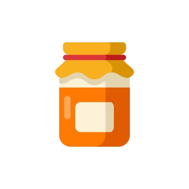 Jam Düz Simge - Sonbahar Sezon Simgesi Vektör İllüstrasyon Tasarımı