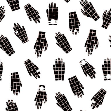 Eldivenli, yaratıcı, kusursuz desen. Ellerle çizilmiş mürekkep dokusu. Vektör illüstrasyonu