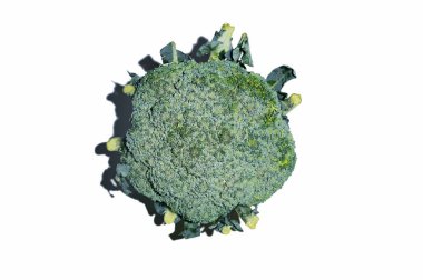 Broccoli isolated on white background. Top view. Healthy food