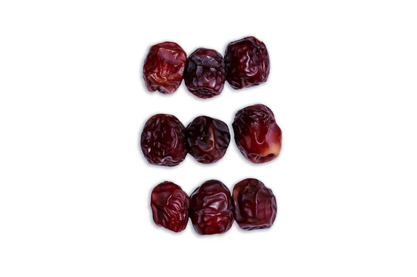 Cranberries Secas Isoladas Fundo Branco Vista Superior — Fotografia de Stock