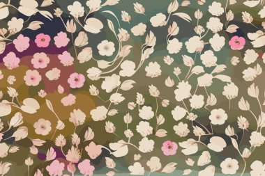 Çiçek yatay arkaplan stok çizimi