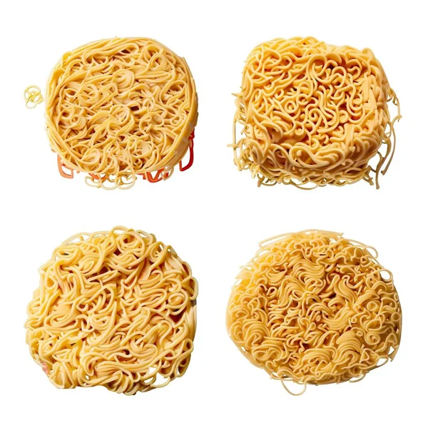 Close Dry Instant Noodle White Background Clipping Path — Stock Vector