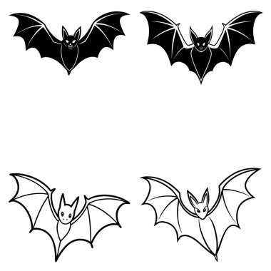 Dinamik yarasa siluet çizgisi sanatının 3 boyutlu canlandırması