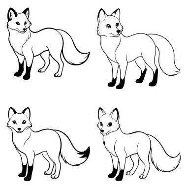 3D dinamik kutup tilkisi siluet çizgisi çizimi