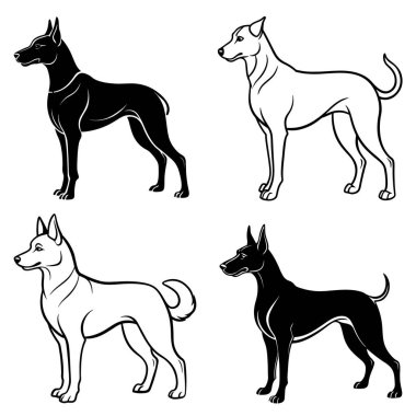 Üç boyutlu dinamik köpek silueti çizimi