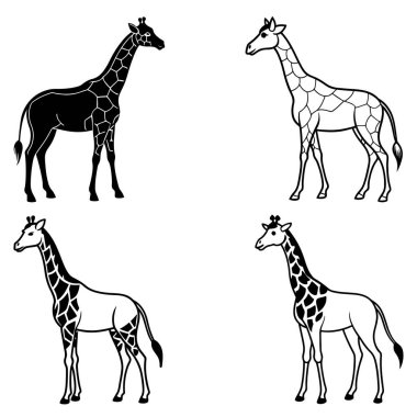 Üç boyutlu dinamik zürafa silueti çizimi