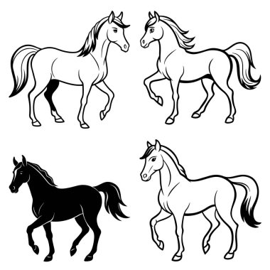 Üç boyutlu dinamik at silueti çizimi