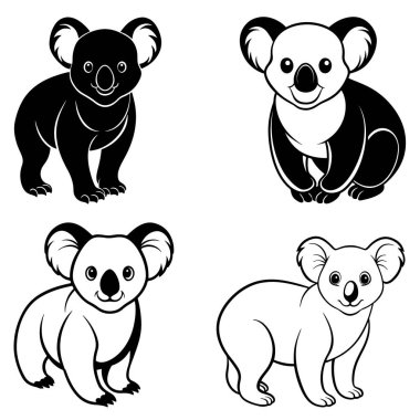 Üç boyutlu dinamik koala siluet çizgisi sanatı