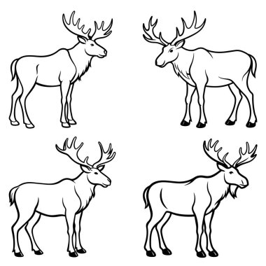 3D dinamik geyik siluet çizgisi çizimi