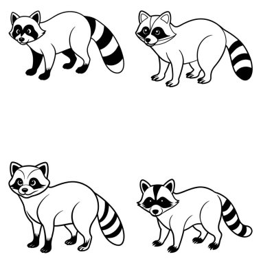 Üç boyutlu dinamik rakun silueti çizimi