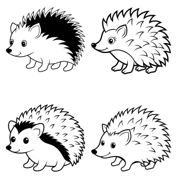 Üç boyutlu dinamik kirpi siluet çizgisi çizimi