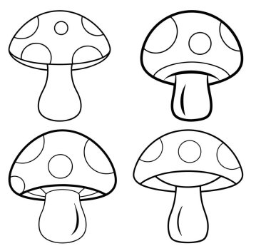 Üç boyutlu dinamik mantar siluet çizgisi sanatı