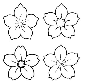 Üç boyutlu dinamik Sakura siluet çizgisi sanatı