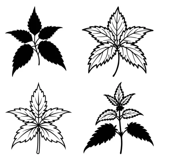 Dinamik Nettle siluet çizgisi sanatının 3 boyutlu canlandırması