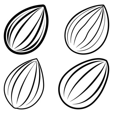 Üç boyutlu dinamik badem ve silüet güzel çizgiler.