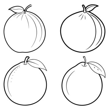 Üç boyutlu dinamik guava ve siluet güzel çizgi sanatı.