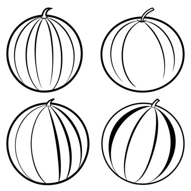 Üç boyutlu dinamik kavun ve siluet güzel çizgiler.