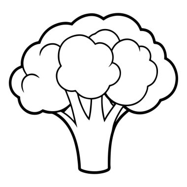 Çizgi sanat vektörlü dinamik brokoli