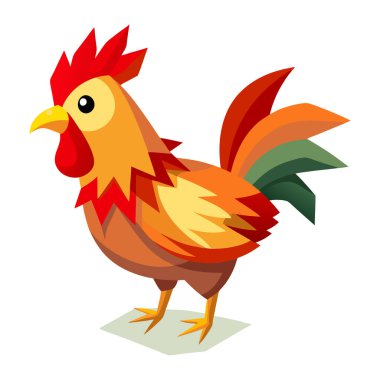 Dinamik tavuk vektörünün 3d sunumu