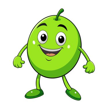 Üç boyutlu güzel renkli limon karikatürü.