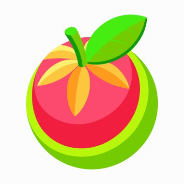 Dinamik ve renkli guava vektörünün 3d görüntülenmesi