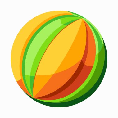 Üç boyutlu dinamik ve renkli kavun vektörü