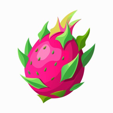 Üç boyutlu dinamik ve renkli pitaya vektörü