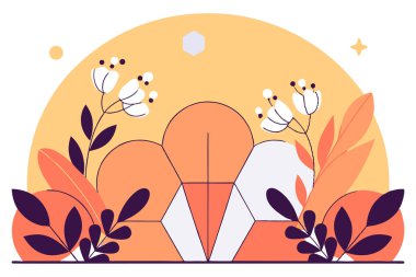 Yuvarlak şekiller ve temiz geometrik formların kombinasyonu