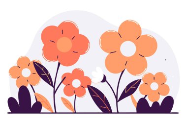 Her çiçek hafifçe yüzen yumuşak bir balon gibi şişmiş görünüyor.