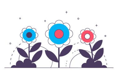 Dışa doğru genişleyen bir dizi eşmerkezli yuvarlak damlacıktan oluşan çiçekler.