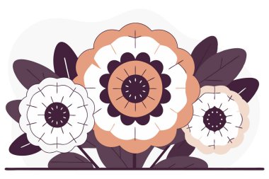 Kağıt katmanları gibi görünen çiçekler nazikçe yuvarlak yapraklar şeklinde kesilmiş.