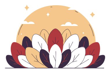 Ay ışığından esinlenilmiş taç yaprakları dairesel olarak biraz uzamış yuvarlak şekiller.