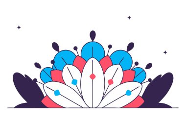 Yuvarlak yarım ay hilal şeklindeki taç yaprakları tam bir çiçek şeklinde dizilmiştir.