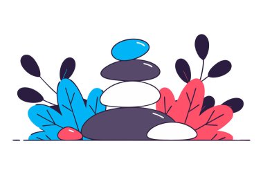 Pürüzsüz kumsal çakıl taşları şeklinde taç yaprakları asimetrik olarak dizilmiş ama hala yuvarlak kompozisyonlarda.