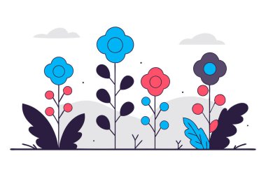 Üst üste binen bokeh tarzı dairelerden yapılmış yuvarlak çiçekler. Değişen opaklığa sahip.