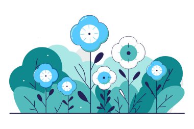 Yuvarlak çiçekler, istiflenmiş bulutlardan, yuvarlak yumuşak yapraklar gibi dışa doğru büyüyen.