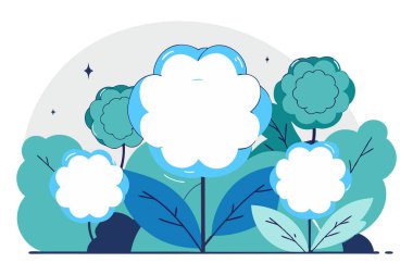 Yumuşak sisli kenarları olan yuvarlak çiçek biçimleri.