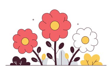 Kalın, yumuşak, yuvarlak, kadife gibi görünen ama düz vektör tarzında.