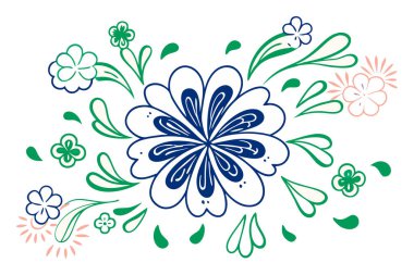 Bulut gibi görünen çiçek yaprakları ya da kıvrımlı kenarlı mürekkep lekeleri.